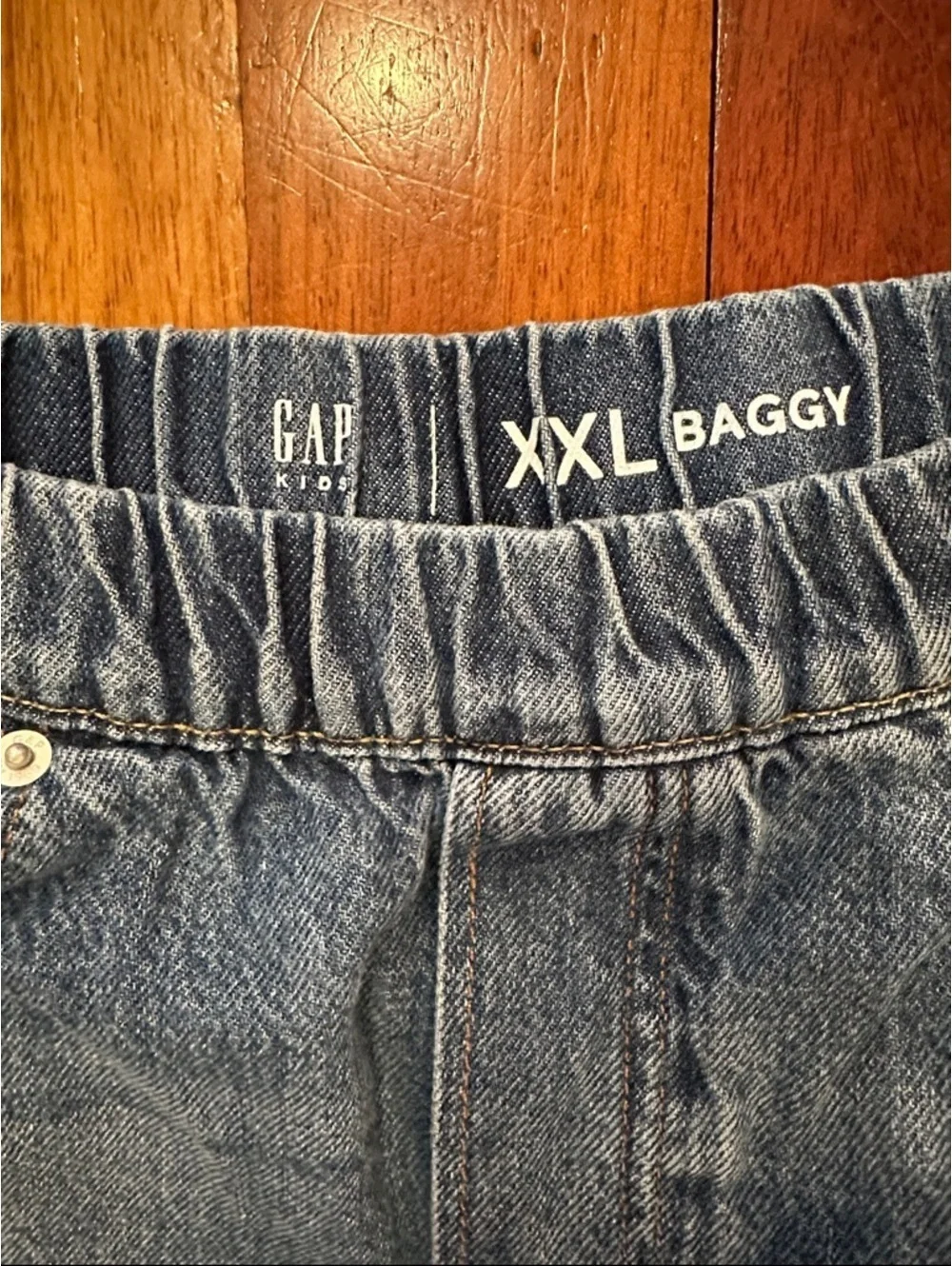 GAP Light Blue Kids Relaxed Elastic-Waist Jeans - inseam 27 1/2”